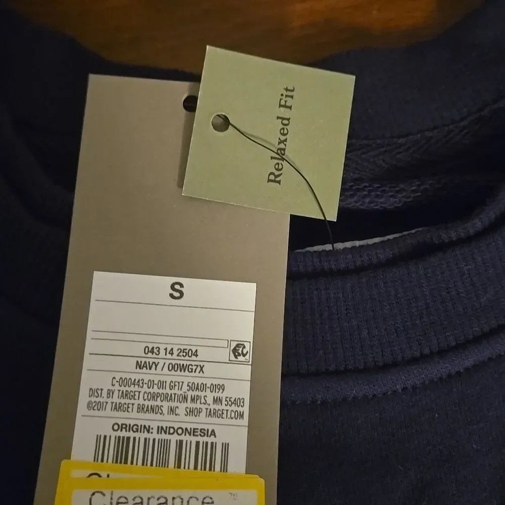 Goodfellow & Co Dark Blue Crewneck Sweatshirt Mens Small Oversized Unisex